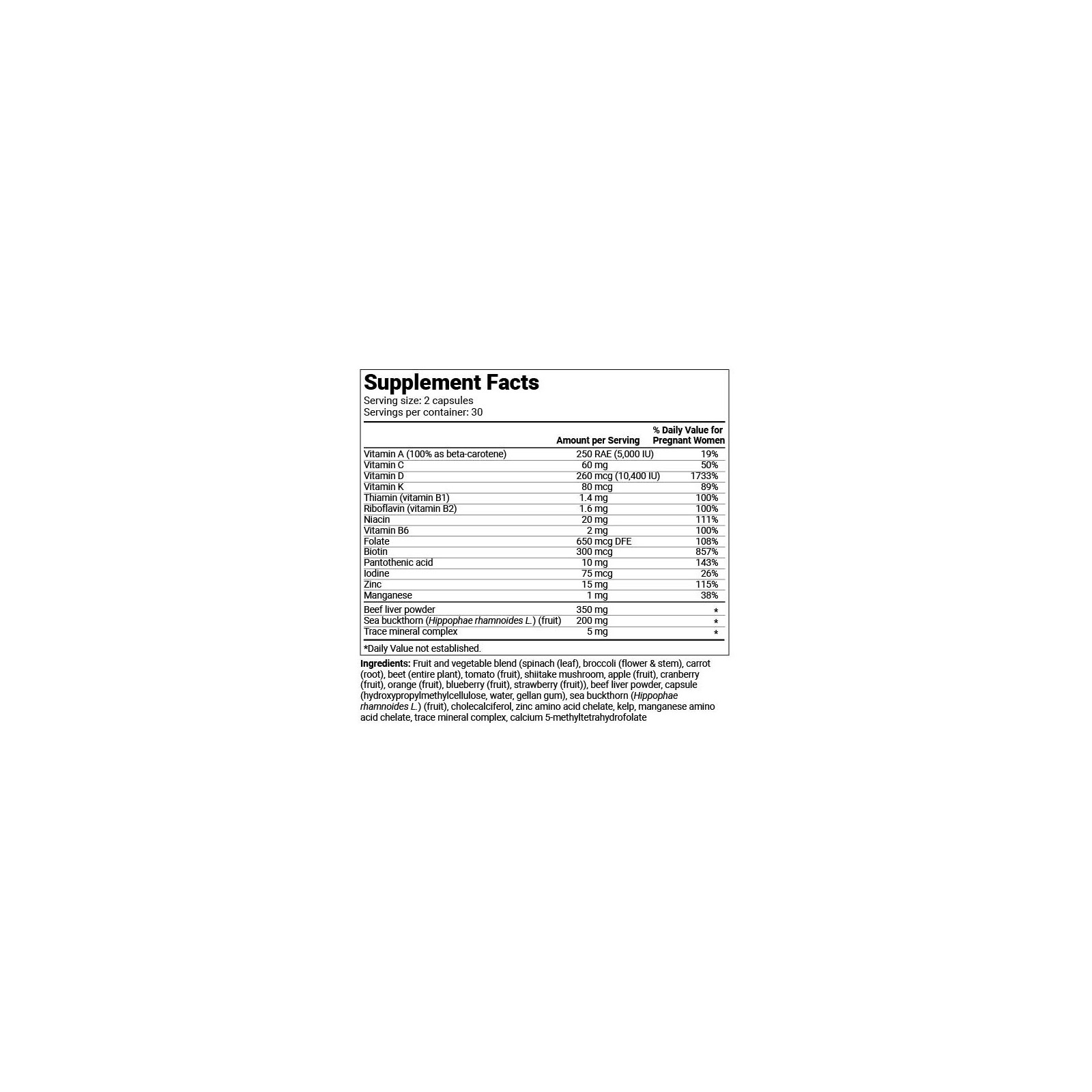 Натуральные мультивитамины для беременных