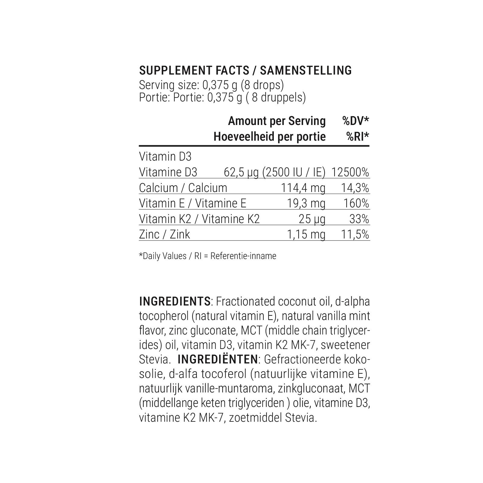 Vitamin D3 & K2 with Zinc & MCT Oil