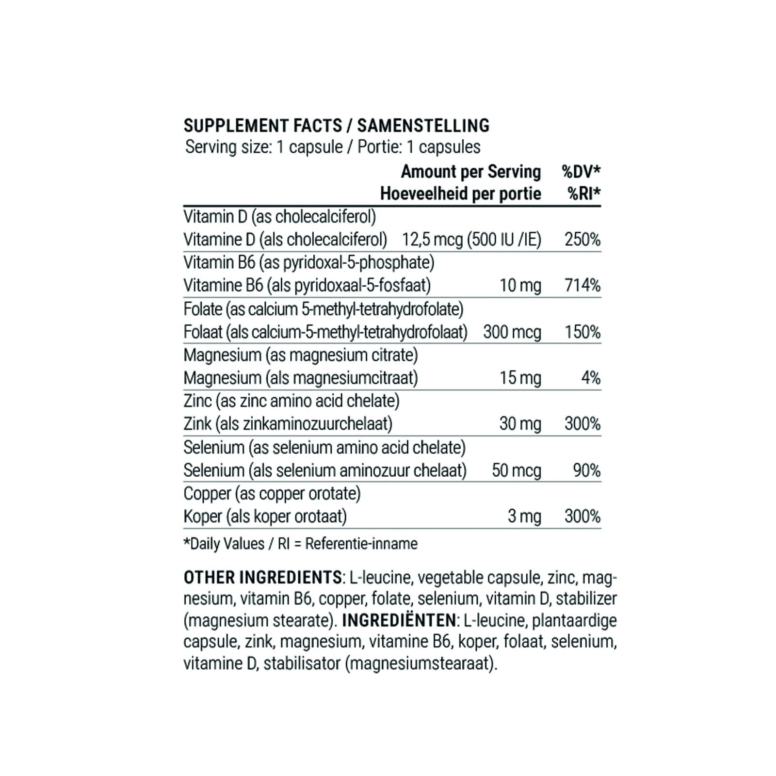 Zinc with Magnesium, Vitamin D3 and Selenium – 30 mg of Zinc – 60 vegetable capsules