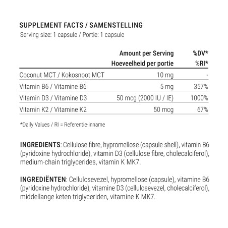D3 & K2 Vitamin (2,000 IU) - 60 capsules