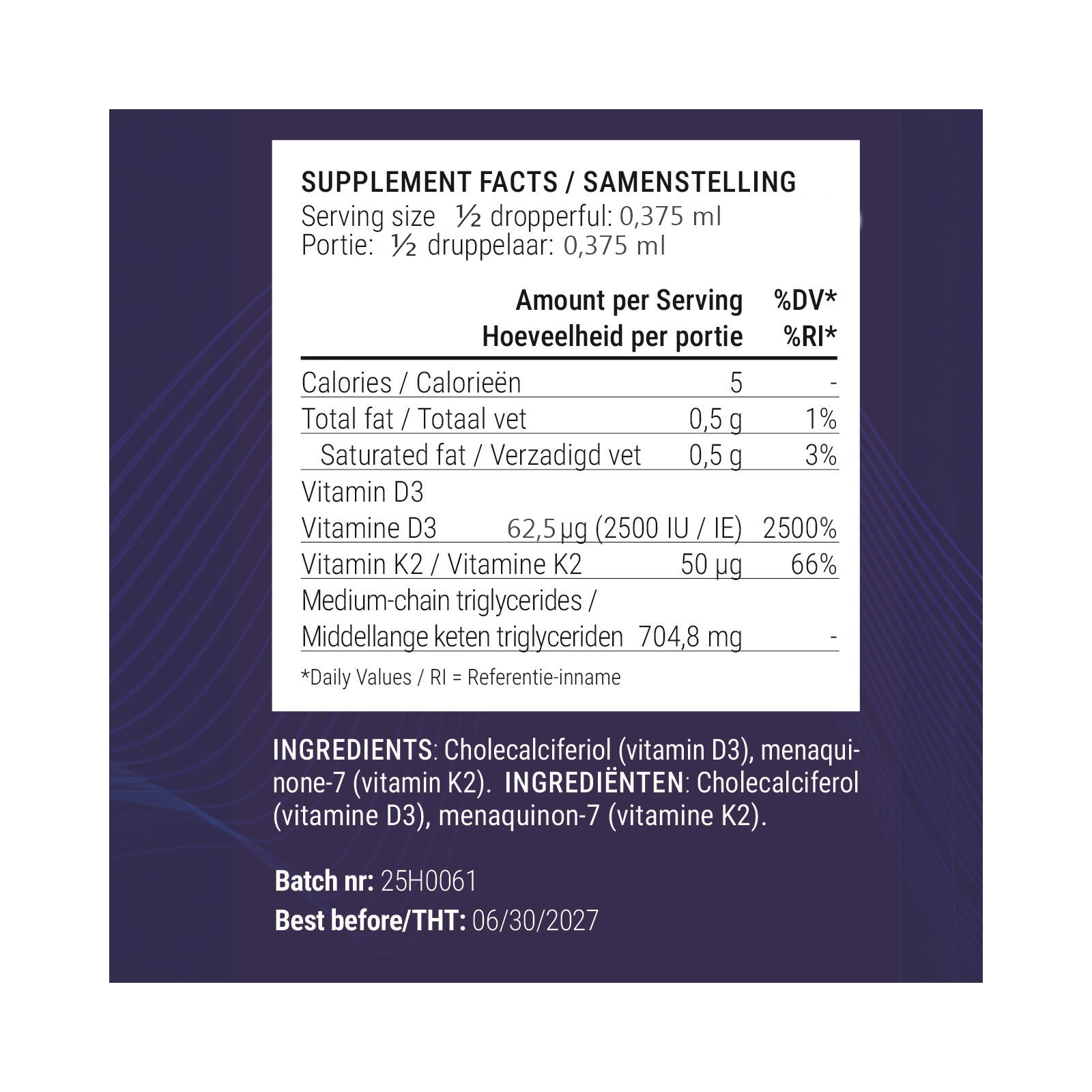 Vitamin D3 and K2 with MCT Oil