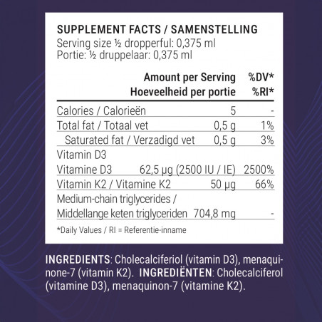 Vitamin D3 and K2 with MCT Oil